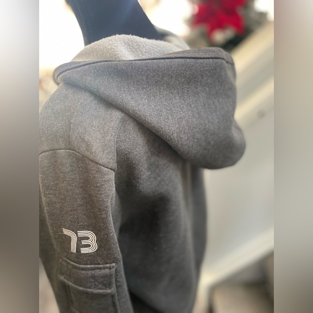 Roots Classic Women’s Zip Up Hoodie Grey with Cargo Pocket Size L​​​​​​​​​​ - Picture 6 of 8